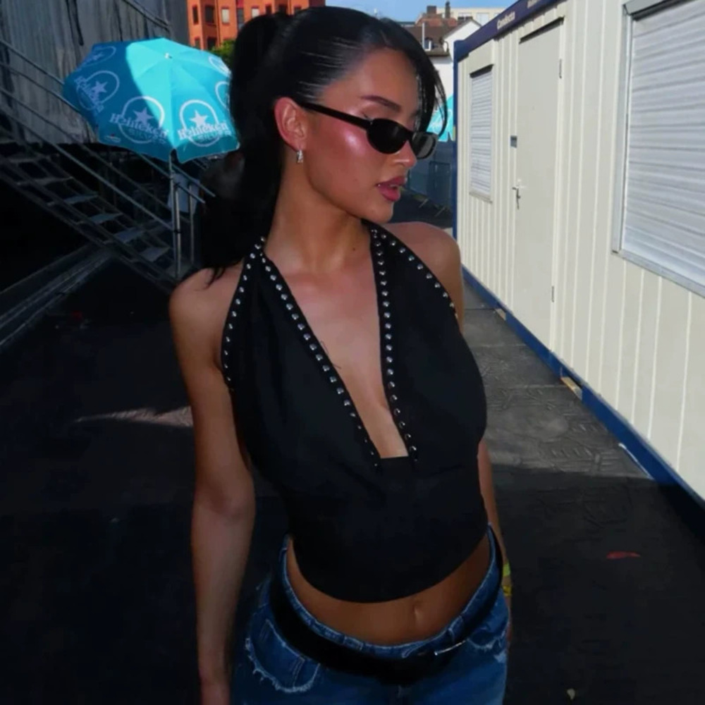 ZARA Summer New Arrival Sexy Halter Neck Backless Cowl Crop Top
